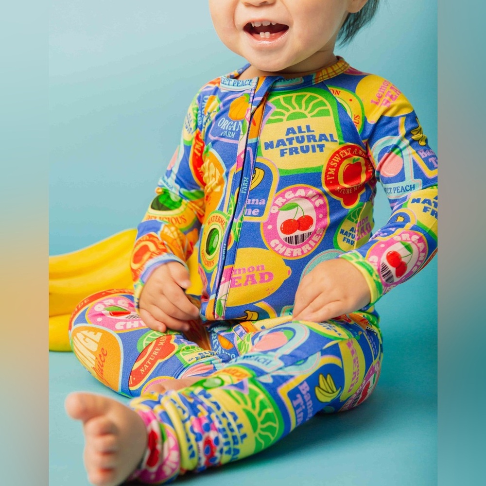 Colorful Kids Fruit Print One Piece